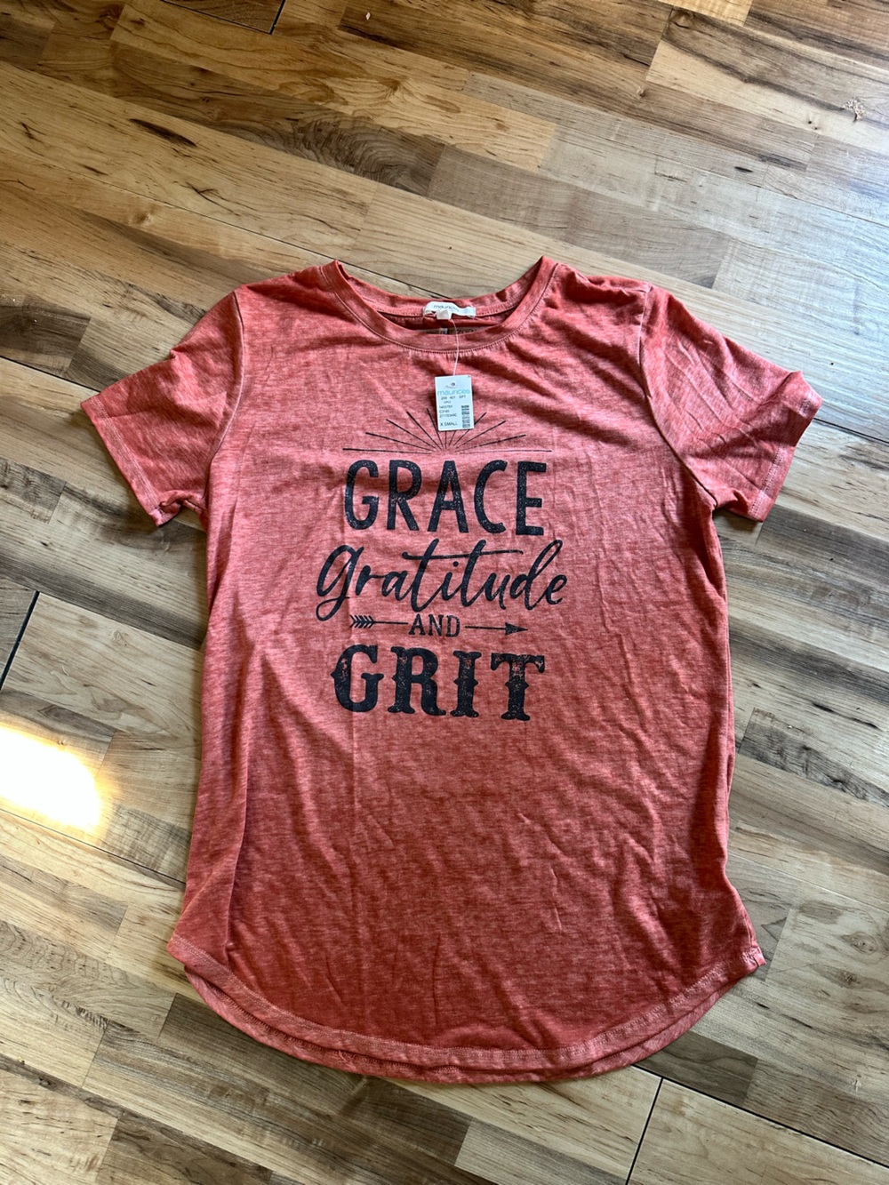 Maurices Coral 'Grace Gratitude and Grit' Short-Sleeve Tee